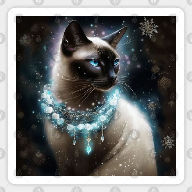 Captivating Siamese Sticker by Enchanted Reverie